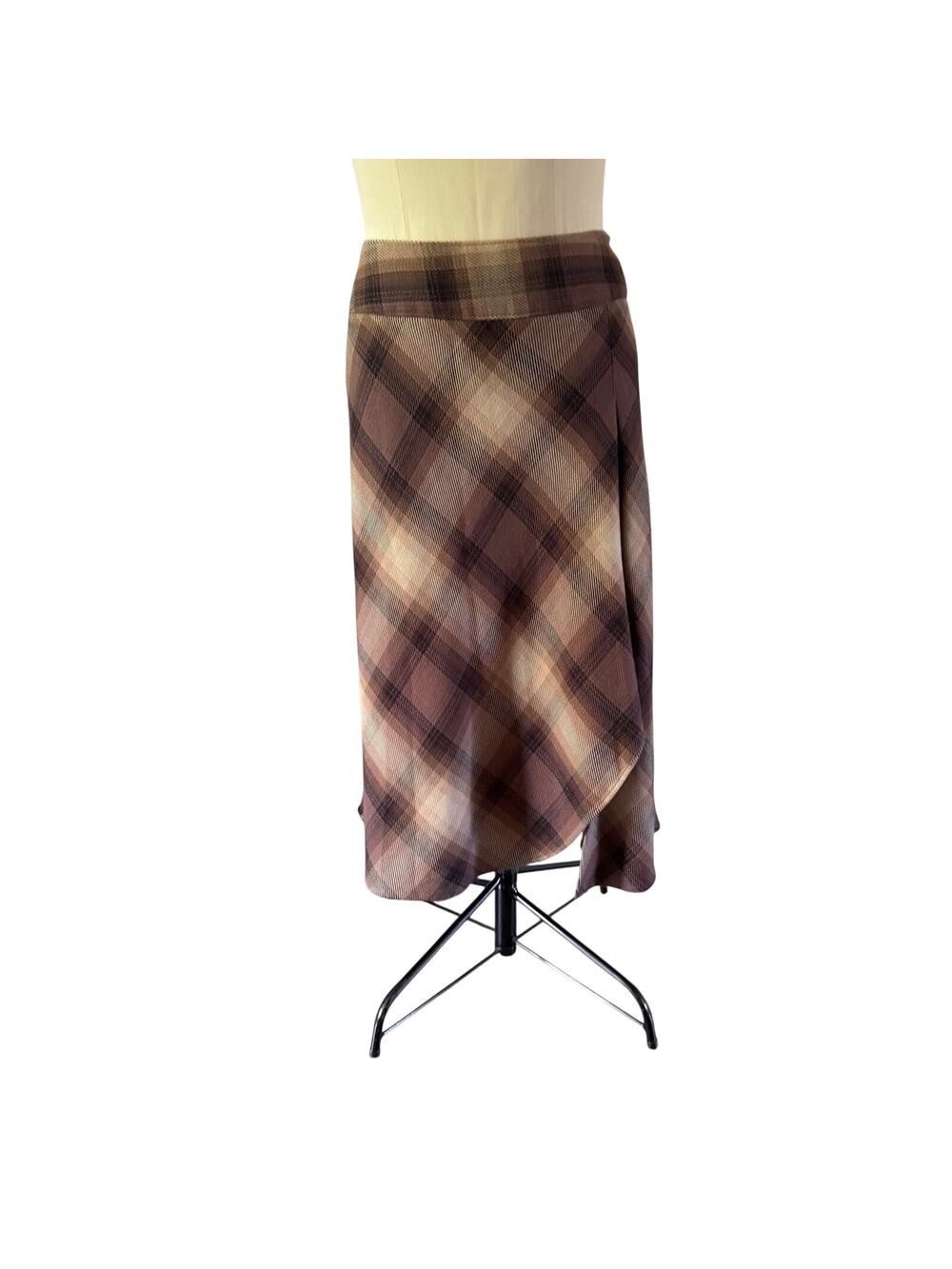 Brown Plaid Maxi Skirt Plus Size 16 Y2K 2000s Academia Clueless 90s Grunge